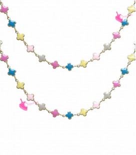 Catena Fiori Smaltati 6 mm Colori Pastello (10 cm)