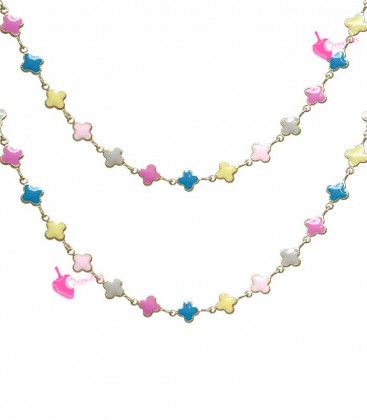 Catena Fiori Smaltati 6 mm Colori Pastello (10 cm)