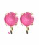 Base Orecchini a Perno con Chaton SW Electric Pink Ignite SS39 8 mm colore Oro