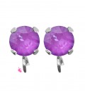 Base Orecchini a Perno con Chaton SW Electric Violet Ignite SS39 8 mm colore Acciaio