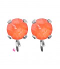 Base Orecchini a Perno con Chaton SW Electric Orange Ignite SS39 8 mm colore Acciaio