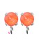 Base Orecchini a Perno con Chaton SW Electric Orange Ignite SS39 8 mm colore Acciaio