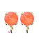 Base Orecchini a Perno con Chaton SW Electric Orange Ignite SS39 8 mm colore Oro