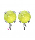 Base Orecchini a Perno con Chaton SW Electric Yellow Ignite SS39 8 mm colore Acciaio