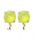 Base Orecchini a Perno con Chaton SW Electric Yellow Ignite SS39 8 mm colore Oro