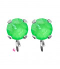 Base Orecchini a Perno con Chaton SW Electric Green Ignite SS39 8 mm colore Acciaio