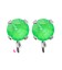 Base Orecchini a Perno con Chaton SW Electric Green Ignite SS39 8 mm colore Acciaio