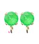 Base Orecchini a Perno con Chaton SW Electric Green Ignite SS39 8 mm colore Oro