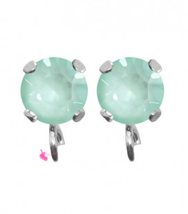 Base Orecchini a Perno con Chaton SW Soft Mint Ignite SS39 8 mm colore Acciaio