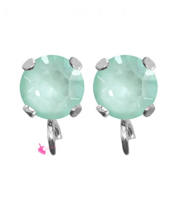 Base Orecchini a Perno con Chaton SW Soft Mint Ignite SS39 8 mm colore Acciaio
