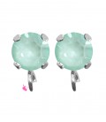 Base Orecchini a Perno con Chaton SW Soft Mint Ignite SS39 8 mm colore Acciaio