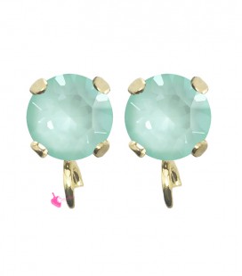 Base Orecchini a Perno con Chaton SW Soft Mint Ignite SS39 8 mm colore Oro
