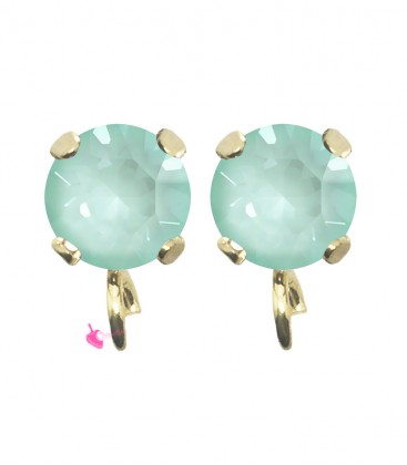 Base Orecchini a Perno con Chaton SW Soft Mint Ignite SS39 8 mm colore Oro