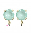 Base Orecchini a Perno con Chaton SW Soft Mint Ignite SS39 8 mm colore Oro