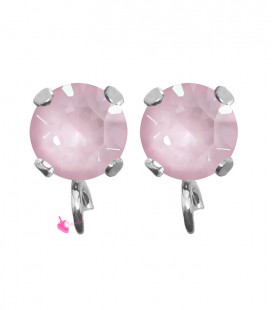 Base Orecchini a Perno con Chaton SW Soft Rose Ignite SS39 8 mm colore Acciaio