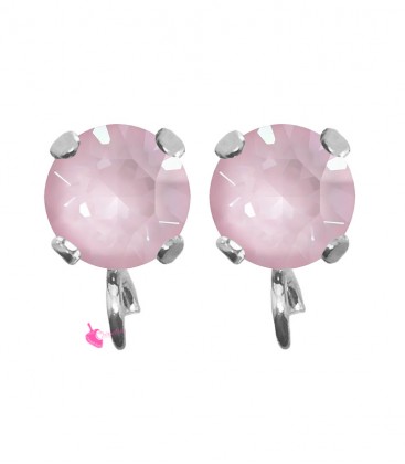 Base Orecchini a Perno con Chaton SW Soft Rose Ignite SS39 8 mm colore Acciaio