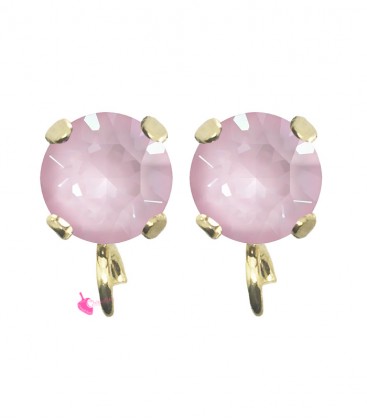 Base Orecchini a Perno con Chaton SW Soft Rose Ignite SS39 8 mm colore Oro