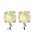 Base Orecchini a Perno con Chaton SW Soft Yellow Ignite SS39 8 mm colore Acciaio
