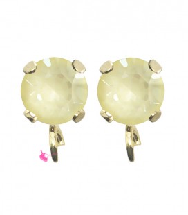 Base Orecchini a Perno con Chaton SW Soft Yellow Ignite SS39 8 mm colore Oro