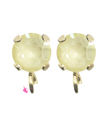 Base Orecchini a Perno con Chaton SW Soft Yellow Ignite SS39 8 mm colore Oro