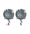 Base Orecchini a Perno con Chaton SW Dark Grey Ignite SS39 8 mm colore Acciaio