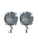 Base Orecchini a Perno con Chaton SW Dark Grey Ignite SS39 8 mm colore Acciaio