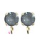 Base Orecchini a Perno con Chaton SW Dark Grey Ignite SS39 8 mm colore Oro