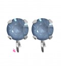 Base Orecchini a Perno con Chaton SW Denim Ignite SS39 8 mm colore Acciaio