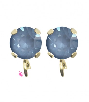 Base Orecchini a Perno con Chaton SW Denim Ignite SS39 8 mm colore Oro