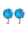 Base Orecchini a Perno con Chaton SW Electric Blue Ignite SS39 8 mm colore Oro