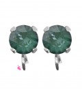 Base Orecchini a Perno con Chaton SW Pine Green Ignite SS39 8 mm colore Acciaio