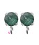 Base Orecchini a Perno con Chaton SW Pine Green Ignite SS39 8 mm colore Acciaio