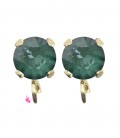 Base Orecchini a Perno con Chaton SW Pine Green Ignite SS39 8 mm colore Oro