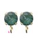 Base Orecchini a Perno con Chaton SW Pine Green Ignite SS39 8 mm colore Oro