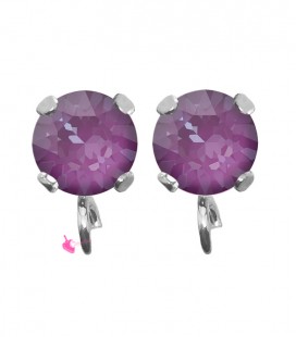 Base Orecchini a Perno con Chaton SW Orchid Ignite SS39 8 mm colore Acciaio