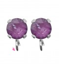Base Orecchini a Perno con Chaton SW Orchid Ignite SS39 8 mm colore Acciaio