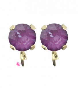 Base Orecchini a Perno con Chaton SW Orchid Ignite SS39 8 mm colore Oro