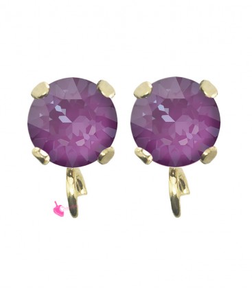 Base Orecchini a Perno con Chaton SW Orchid Ignite SS39 8 mm colore Oro