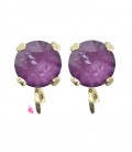 Base Orecchini a Perno con Chaton SW Orchid Ignite SS39 8 mm colore Oro
