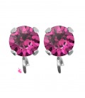 Base Orecchini a Perno con Chaton SW Dark Rose SS39 8 mm colore Acciaio