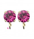 Base Orecchini a Perno con Chaton SW Dark Rose SS39 8 mm colore Oro