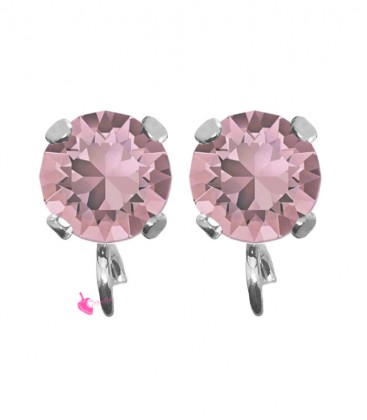 Base Orecchini a Perno con Chaton SW Antique Pink SS39 8 mm colore Acciaio