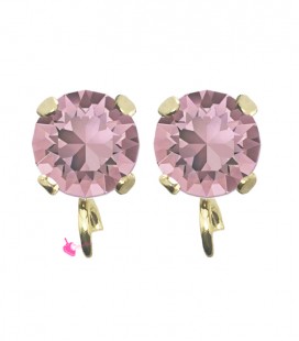 Base Orecchini a Perno con Chaton SW Antique Pink SS39 8 mm colore Oro