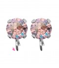 Base Orecchini a Perno con Chaton SW Light Rose Shimmer SS39 8 mm colore Acciaio