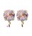 Base Orecchini a Perno con Chaton SW Light Rose Shimmer SS39 8 mm colore Oro