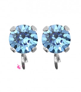 Base Orecchini a Perno con Chaton SW Reinvented Cool Blue SS39 8 mm colore Acciaio
