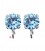 Base Orecchini a Perno con Chaton SW Reinvented Cool Blue SS39 8 mm colore Acciaio