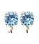 Base Orecchini a Perno con Chaton SW Reinvented Cool Blue SS39 8 mm colore Oro