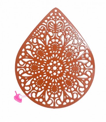 Ciondolo Filigrana Goccia 50x40 mm Arancio