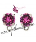Base Orecchini a Perno con Swarovski Fuchsia (Fucsia) SS39